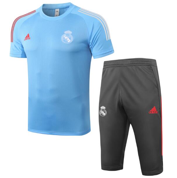 Real Madrid Blue Training Sets Capri Pants with Shirt 2020/21